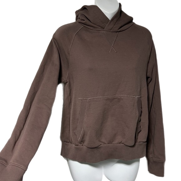 Athleta Moonrise Open Fly Away Split Back Hoodie Sweatshirt XS Rose Brown Mauve - Picture 3 of 8